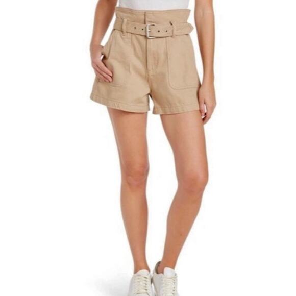 BlankNYC Tan Belted Paperbag Shorts 24 High-Waisted Utility - Picture 1 of 8